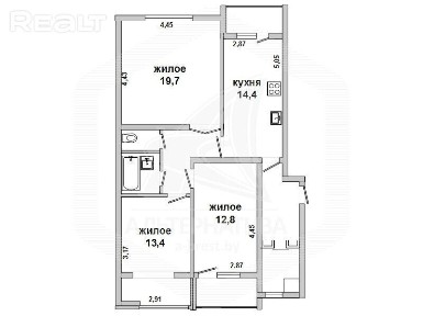 Продажа трехкомнатной квартиры в Бресте, ул. Стафе 170601