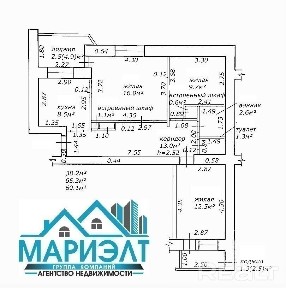 Продаётся ½ доли в трёхкомнатной квартире.