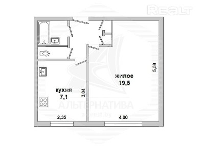 Продажа однокомнатной квартиры в Бресте, наб. Фран 221790