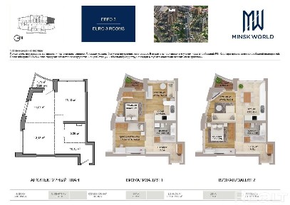 Квартира 3 в Минск Мир / Дом 25.10, площадью 55 кв. м.