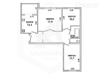 Продажа трехкомнатной квартиры в Бресте, ул. Солне 213903