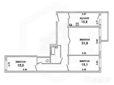 Продажа трехкомнатной квартиры в Бресте, ул. Лейте 193621