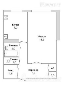 Однокомнатная квартира, Суворова ул. - 210515