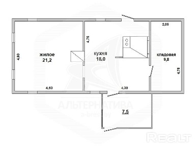 Продажа дома в деревне в Кобринском районе, Дивинс 190736