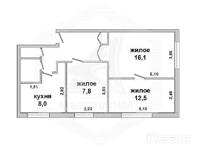 Продажа трехкомнатной квартиры в Брестском районе, 230352