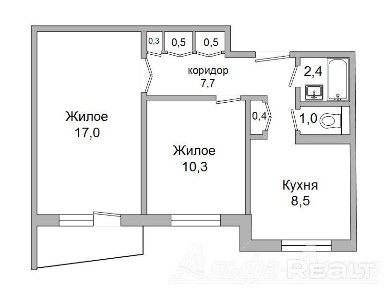 Двухкомнатная квартира, Московская ул. - 230207