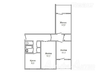 Трехкомнатная квартира, Гродненская ул. - 220600