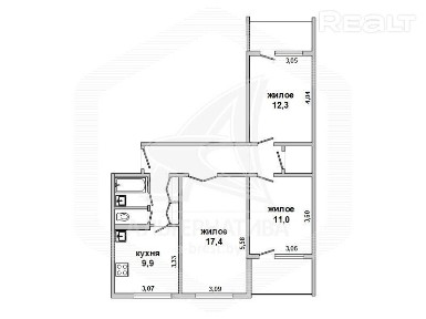 Продажа трехкомнатной квартиры в Бресте, ул. Красн 233800