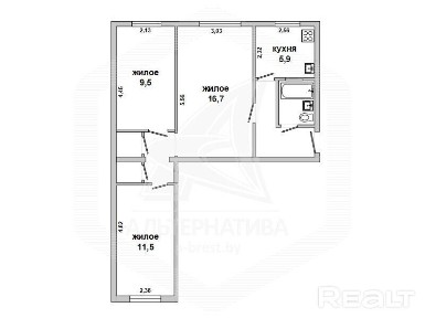 Продажа трехкомнатной квартиры в Бресте, ул. Гогол 200159