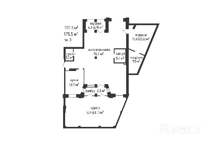 Квартира 193.2 м² с собственной террасой в элитном ЖК 
