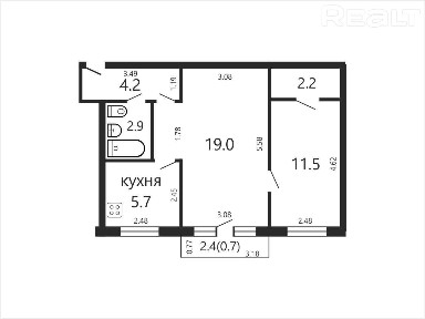 Купить 2-комнатную квартиру, г. Минск, ул. Народная, 10