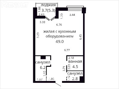 Двухкомнатная квартира в элитном ЖК 