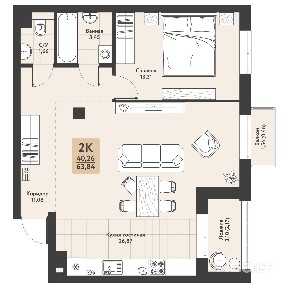 Купить 2-комнатную квартиру, г. Брест, просп. Машерова, 58