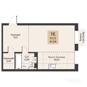 Купить 1-комнатную квартиру, г. Брест, просп. Машерова, 58