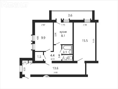 Купить 2-комнатную квартиру, г. Минск, ул. Фогеля, 1