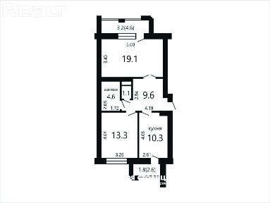 2-комнатная квартира возле Лошицкого парка