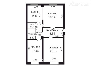Купить 3-комнатную квартиру, г. Минск, просп. Независимости, 109