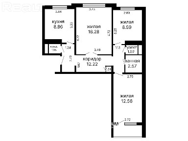 Уютная трёхкомнатная квартира рядом с зелёной зоной