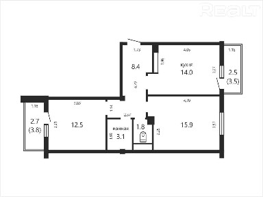 Продаётся 2-комнатная квартира рядом с водохранилищем Дрозды