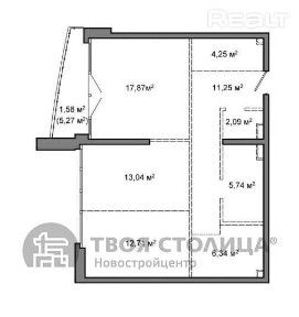 Купить 3-комнатную квартиру, г. Минск, ул. Лейтенанта Кижеватова, 3/Г