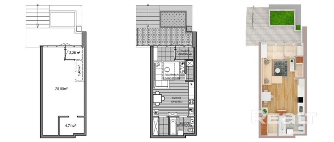 Современная квартира в доме «Сингапур» со свободной планировкой и прекрасным видом на город!
