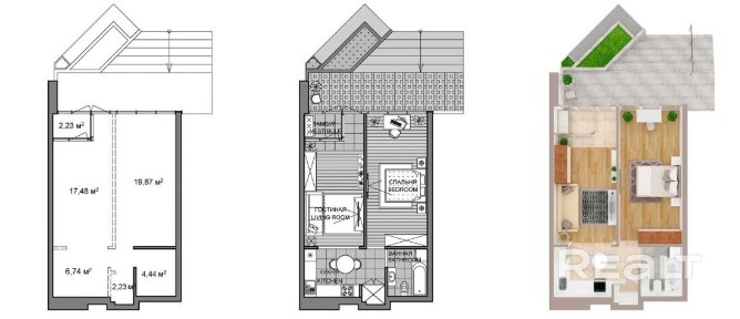 Современная квартира в доме «Сингапур» со свободной планировкой и прекрасным видом на город!