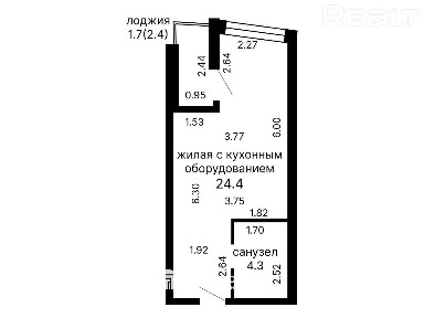 Однокомнатная квартира ул. Леонида Щемелева, 30