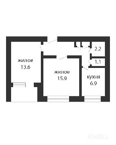 2-КОМНАТНАЯ КВАРТИРА В ЦЕНТРЕ С ВОЗМОЖНОСТЬЮ ПЕРЕВОДА В КОММЕРЧЕСКУЮ