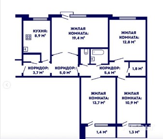 Купить 4-комнатную квартиру, г. Гродно, ул. Врублевского, 60