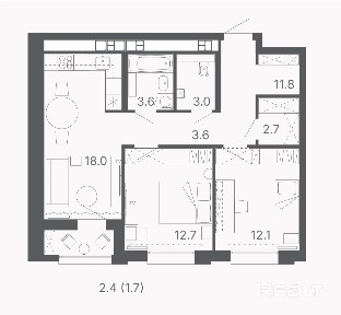 Полностью готовая к заселению 3-х комнатная квартира в ЖК 
