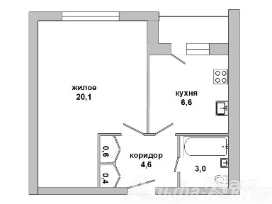 Однокомнатная квартира, ул. Лейтенанта Рябцева - 240680