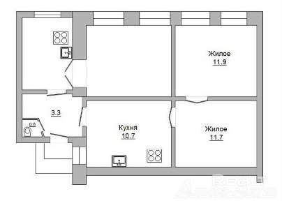 Двухкомнатная квартира, Маяковского ул. - 180649