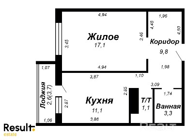 Купить 1-комнатную квартиру, г. Брест, ул. Екельчика