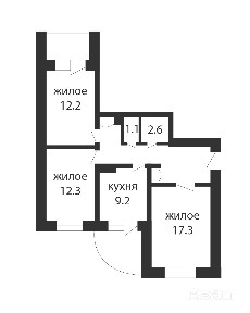 3-КОМНАТНАЯ КВАРТИРА В МКР. КОВАЛЕВО