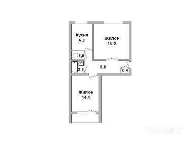 Двухкомнатная квартира, ул. Халтурина - 260076