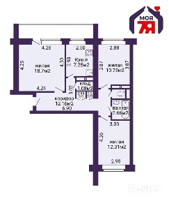 3-комнатная квартира у метро «Ковальская Слобода»