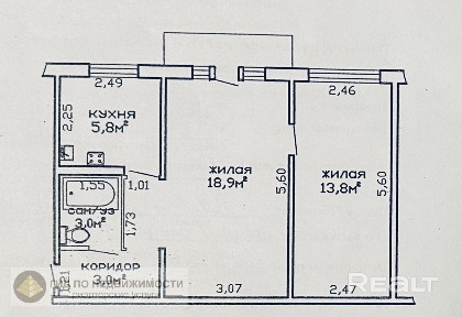 2-х комнатная квартира, г. Гомель, Портовая, 12