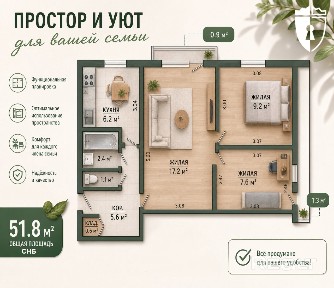 3-х комнатная квартира во Фрунзенском районе рядом со станцией метро Пушкинская