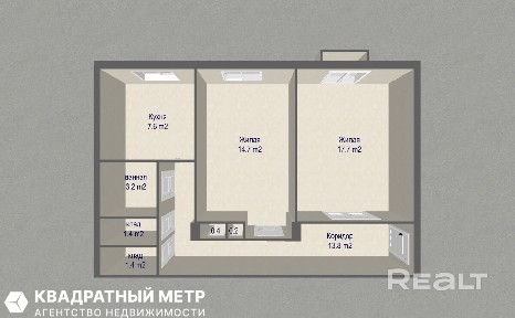 Продается 2-к. квартира, на ул. Козлова, 2, возле метро Площадь Победы
