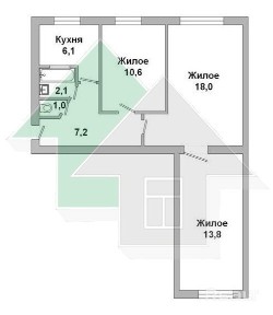 3-комнатная квартира по ул. Гоголя (Центр) Код 26265
