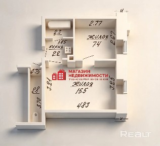 2-комнатная квартира на Космонавтов, 8А в Гродно