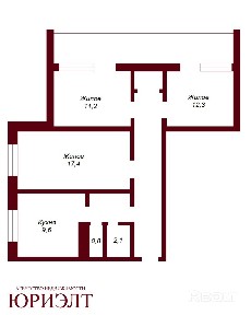 Лот. 64826 3-комнатная квартира, мкр. Восток